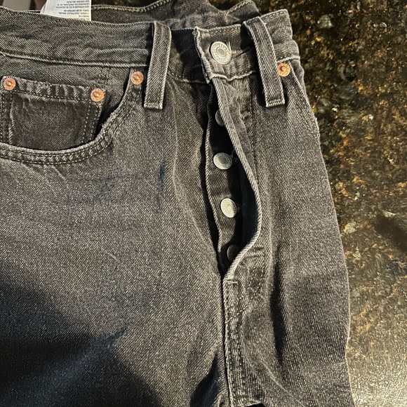 LEVI’S 501 Skinny Denim Jeans - Size 26 - Colour Black Stick - Picture 12 of 12